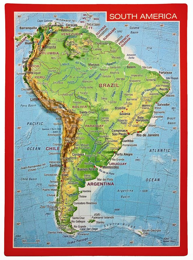 South America 3D Postcard