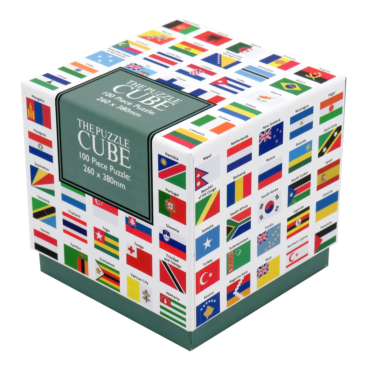 Vlaggen van de wereld 100 puzzelstukjes in cube