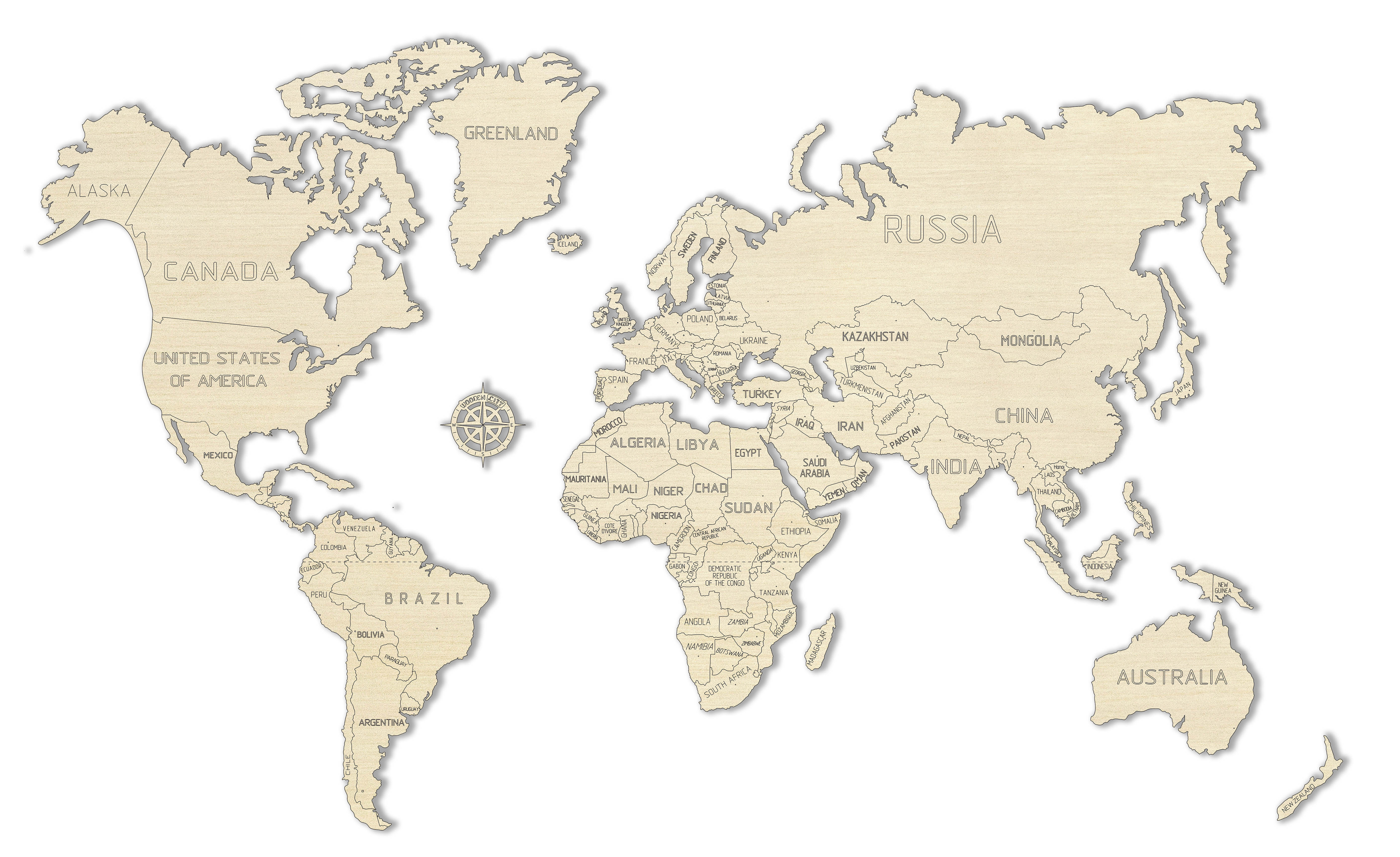 L World map 3D